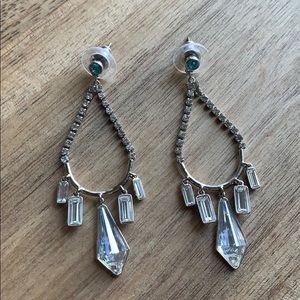 SWAROVSKI clr crystal w/1 light blue cry earrings